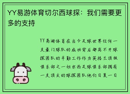 YY易游体育切尔西球探：我们需要更多的支持